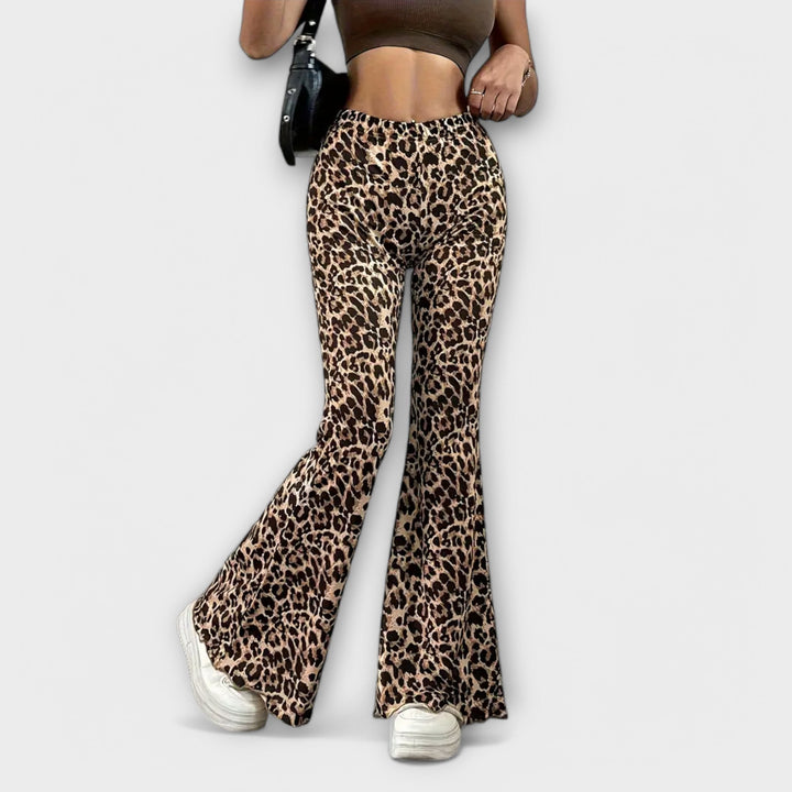 Bootcut hlače s leopard uzorkom