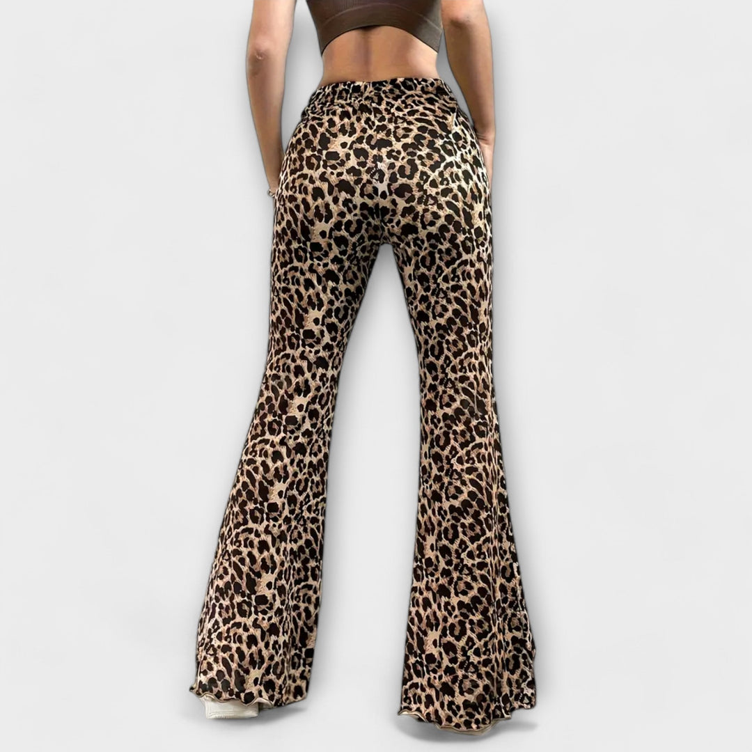 Bootcut hlače s leopard uzorkom