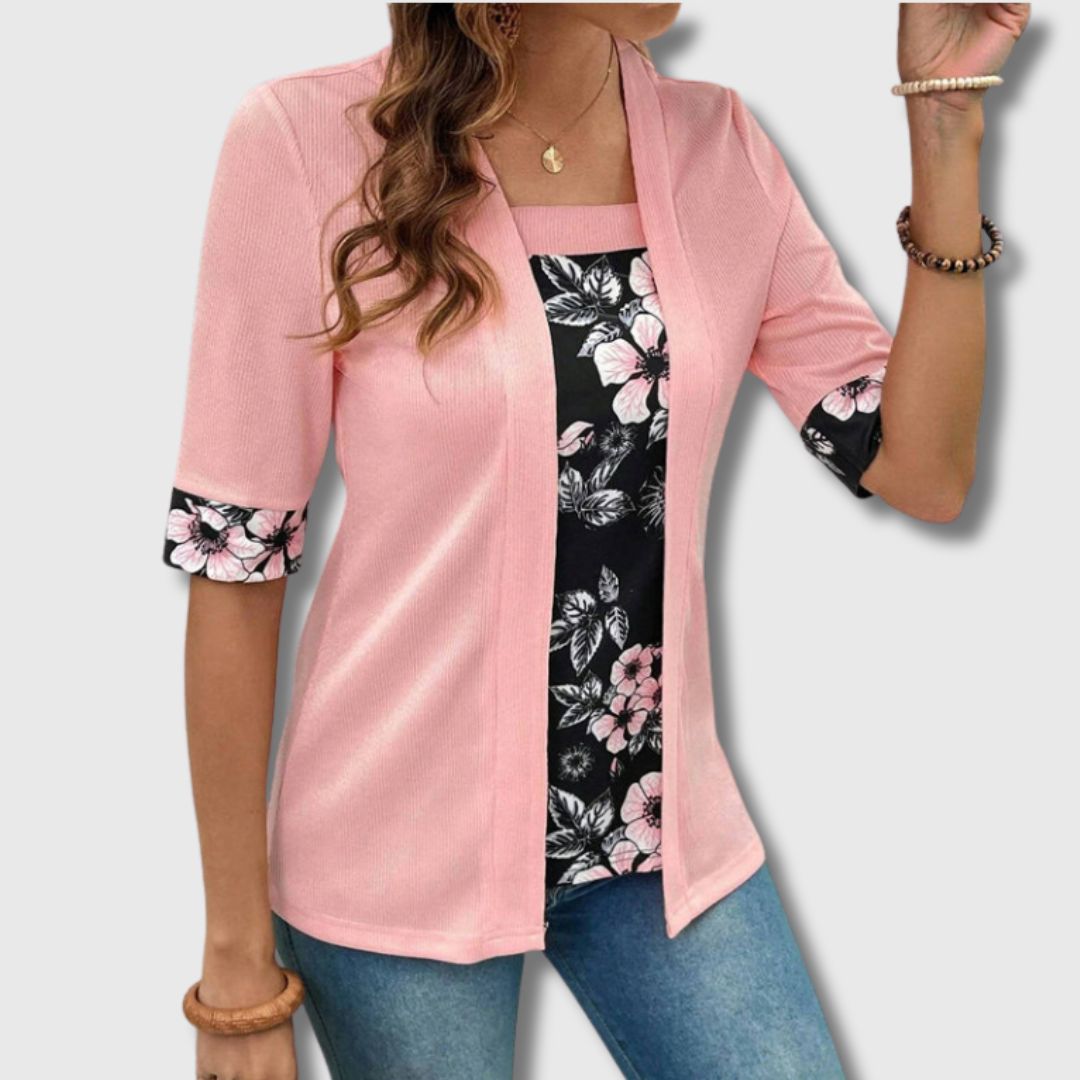 Apolline - Elegantna bluzica s cvjetnim patchwork uzorkom za žene