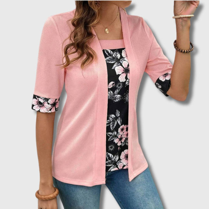Apolline - Elegantna bluzica s cvjetnim patchwork uzorkom za žene