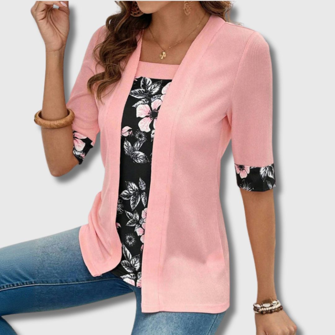 Apolline - Elegantna bluzica s cvjetnim patchwork uzorkom za žene