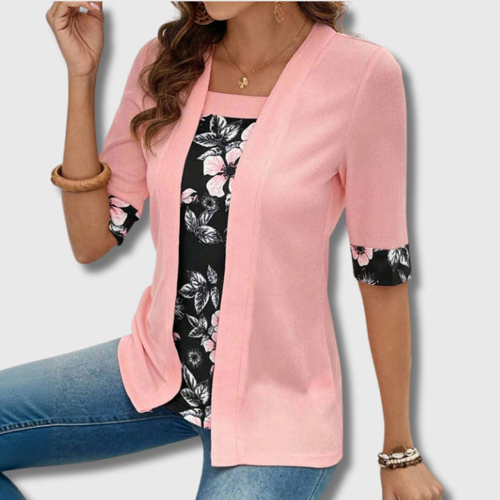 Apolline - Elegantna bluzica s cvjetnim patchwork uzorkom za žene