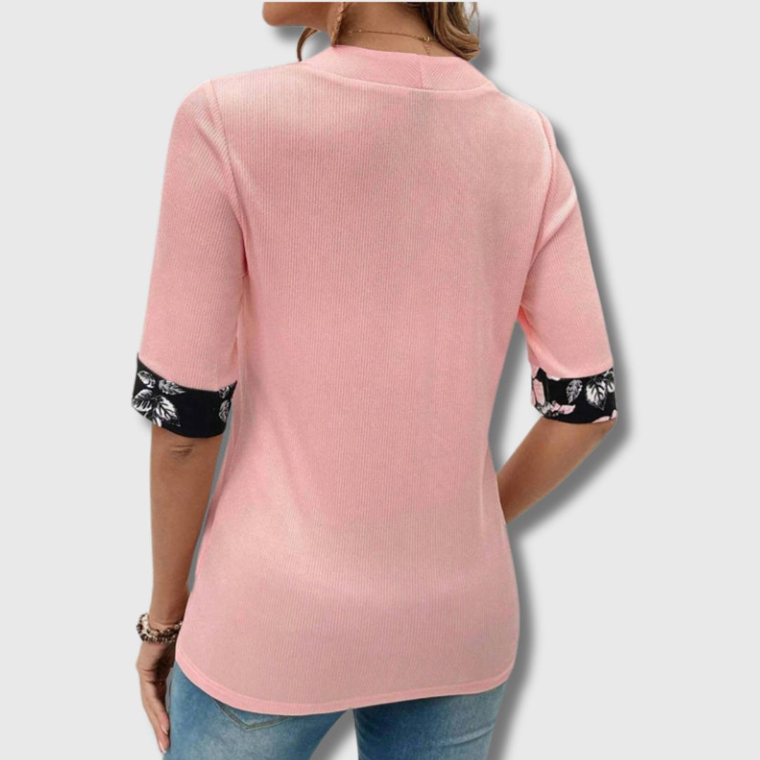 Apolline - Elegantna bluzica s cvjetnim patchwork uzorkom za žene