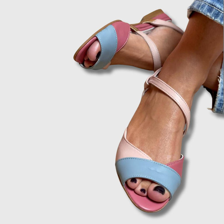 Ellela™ – Asimetrične sandale u boji blokova za žene