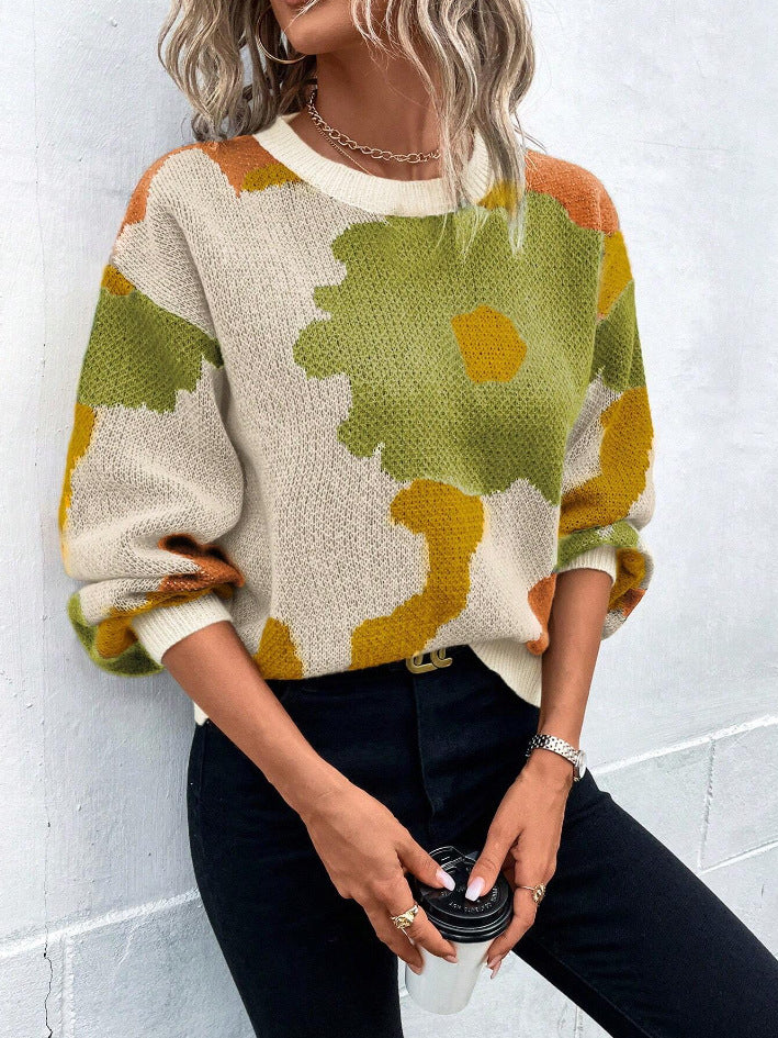 Elegant | Bloom Women’s Floral Knit Pullover Sweater