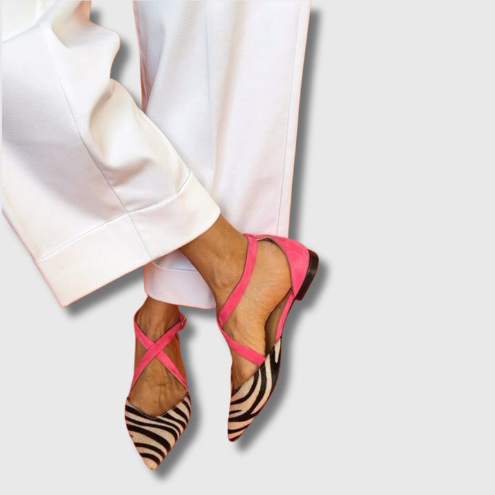 Linali™ – Ženske ravne sandale s uzorkom zebra