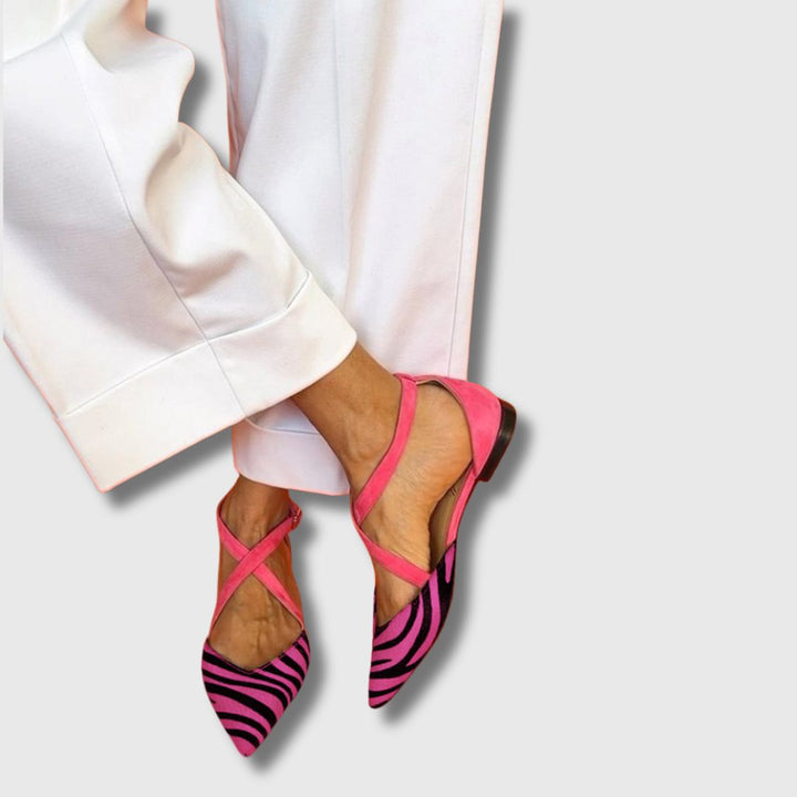 Linali™ – Ženske ravne sandale s uzorkom zebra