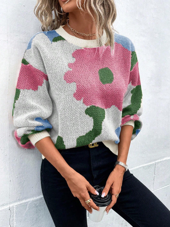 Elegant | Bloom Women’s Floral Knit Pullover Sweater
