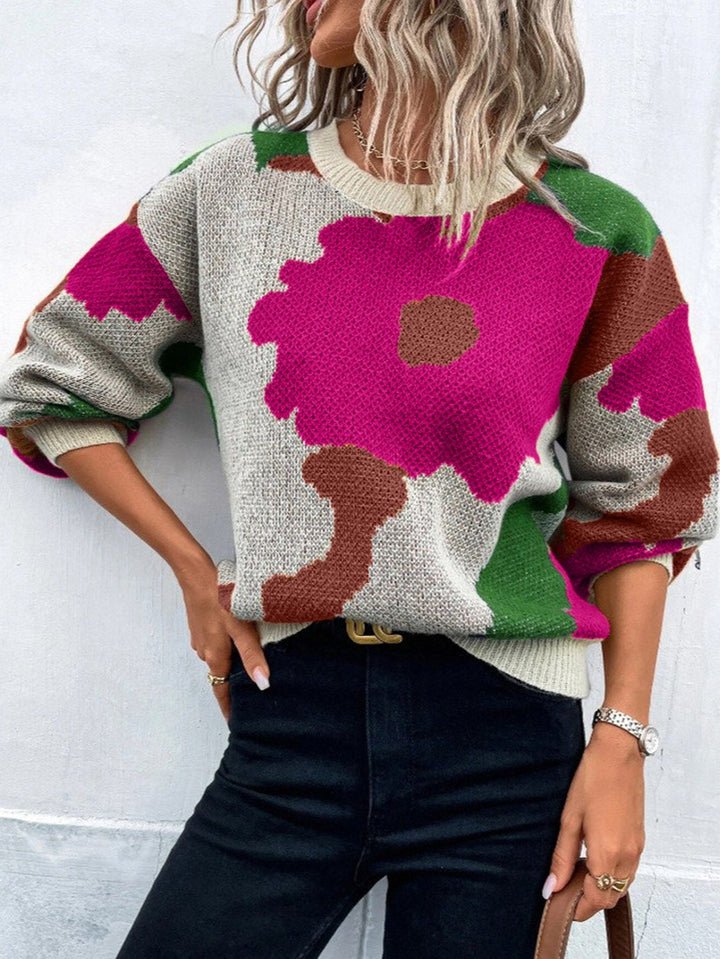 Elegant | Bloom Women’s Floral Knit Pullover Sweater