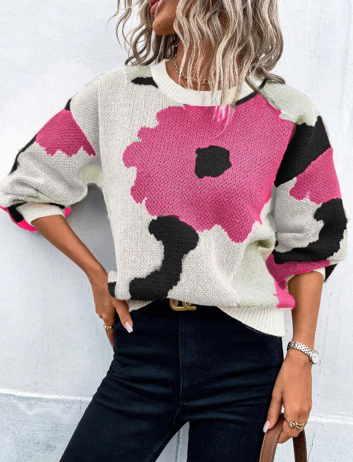 Elegant | Bloom Women’s Floral Knit Pullover Sweater