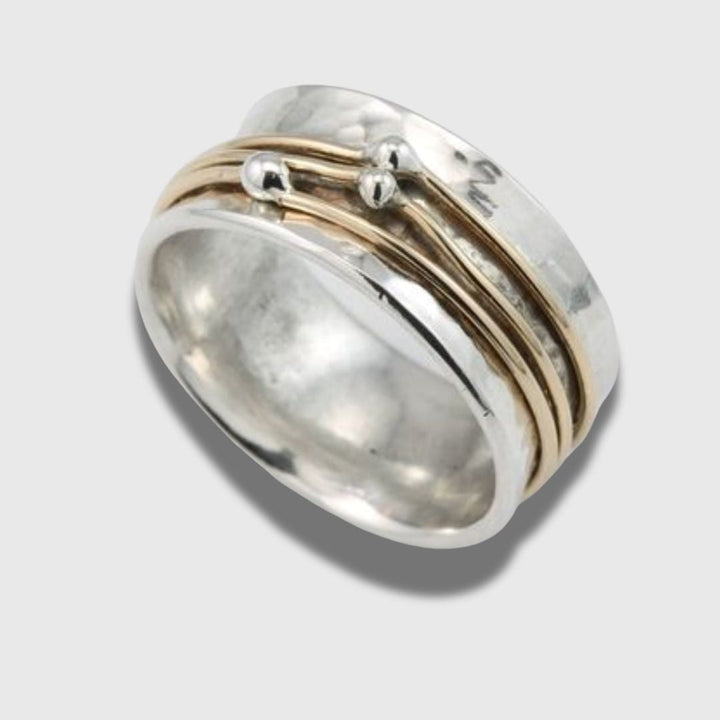 Shine – Srebrni prsten s vintage zlatnim detaljima